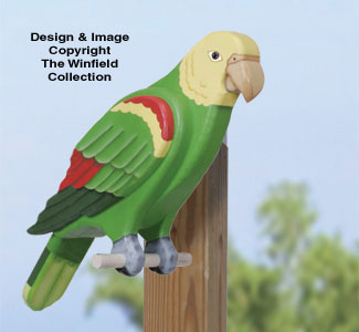 3D Life-Size Green Parrot Wood Pattern - The Winfield Collection