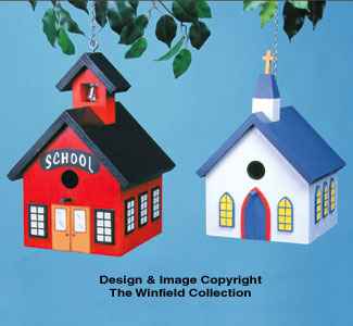 Church & School Birdhouse Wood Project Plan