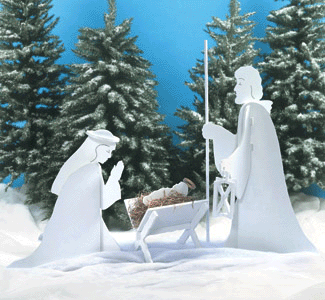 White Nativity Scene Pattern Set - The Winfield Collection