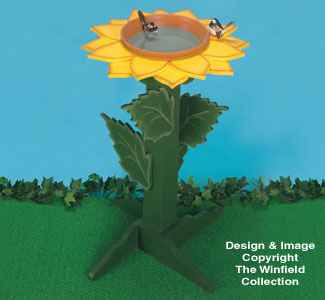 Sunflower Birdfeeder/Bath Woodcraft Plans(F)