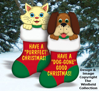 Cat & Dog Stockings Combo Patterns (W1083CY & W1084CY) - The Winfield Collection