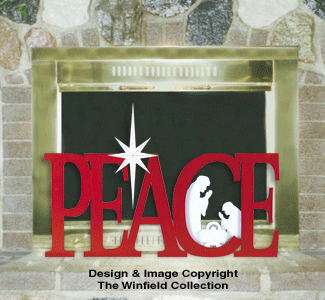Large Holiday Peace Wood Pattern - The Winfield Collection