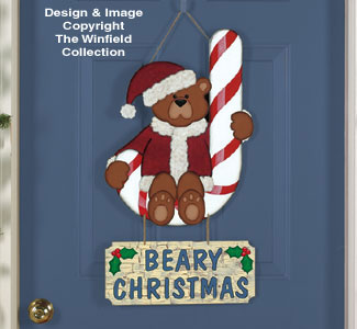 Beary Christmas Sign Woodcraft Pattern - The Winfield Collection
