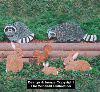 Rabbits, Raccoons & Squirrel Wood Pattern - The Winfield Collection