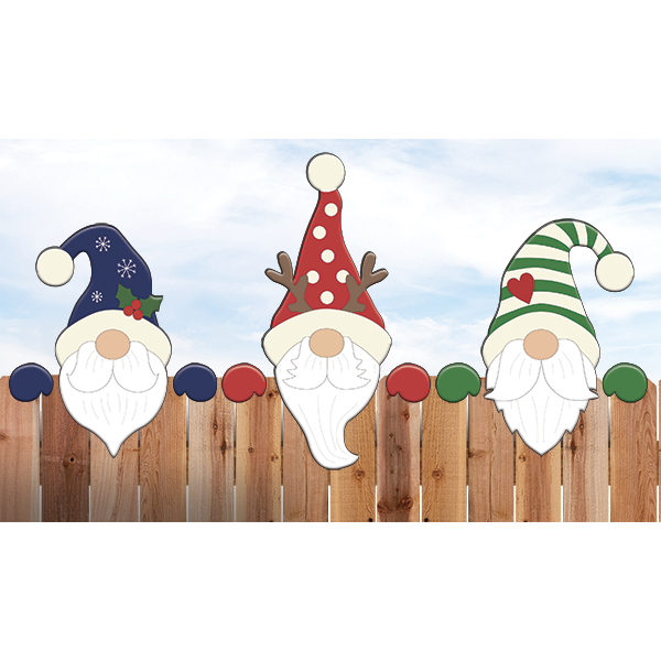 Christmas Gnome Trio Fence Peekers - The Winfield Collection