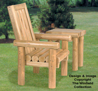 Rustic Chair & Table Wood Project Plans - The Winfield Collection