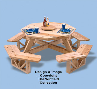 Octagon Picnic Table Woodworking Plan - The Winfield Collection