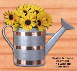 Half Watering Can Planter Wood Pattern - The Winfield Collection