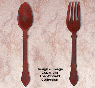 Giant 3-D Fork and Spoon Wood Pattern - The Winfield Collection