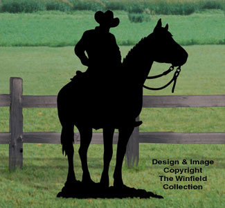 Cowboy on Horse Shadow Woodcraft Pattern - The Winfield Collection