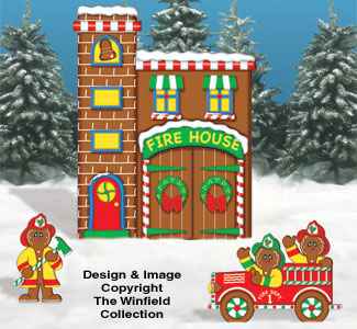 Gingerbread Firehouse Woodcraft Pattern