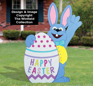 GIGANTIC Waving Bunny Premium Woodcraft Pattern - The Winfield Collection