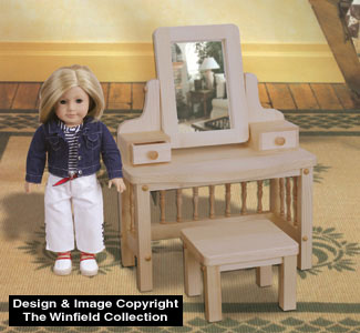 Doll Vanity and Stool Wood Pattern - The Winfield Collection
