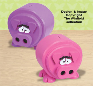 Plump Piggy Bank Wood Pattern - The Winfield Collection