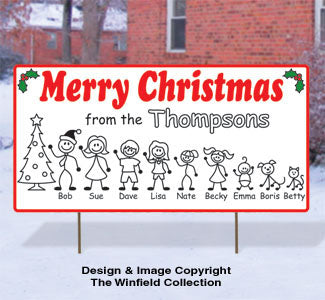 Stick Family Holiday Sign Pattern - The Winfield Collection