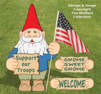 Small Garden Gnome Yard Sign Pattern - The Winfield Collection