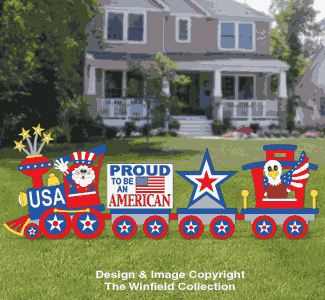 Patriotic Train Woodworking Pattern - The Winfield Collection