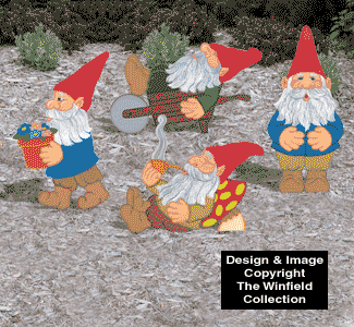 All 4 Large Gnome Pattern Sets (YD254 & 255, W1567 & 1569) - The Winfield Collection