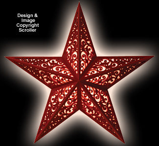 Scrolled Lighted Wall Star Pattern - The Winfield Collection