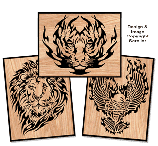 Blazing Wildlife Mini Plaque Scroll Saw Designs - The Winfield Collection