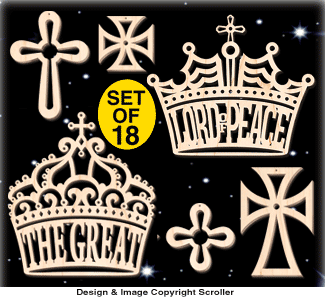 Crown & Cross Ornament Designs Pattern - The Winfield Collection