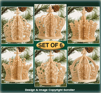Set of 6 Slotted Crown Ornament Designs - The Winfield Collection