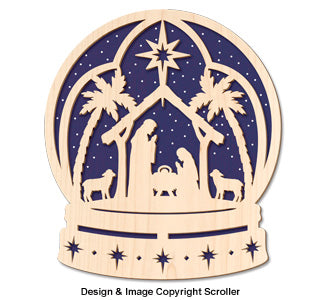 Nativity Snow Globe Wall Art Pattern - Downloadable - The Winfield Collection