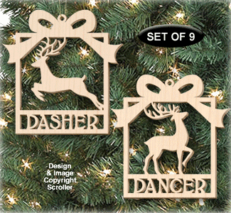 Santa's Reindeer Ornaments Pattern Set - Downloadable - The Winfield Collection
