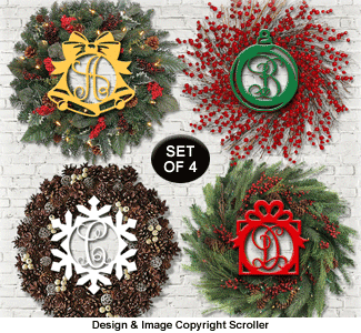 Christmas Wreath Monogram Insert Pattern Set - The Winfield Collection