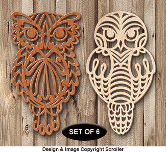 Owl Trivet and Ornament Scroll Saw Pattern Set - Downloadable - The Winfield Collection