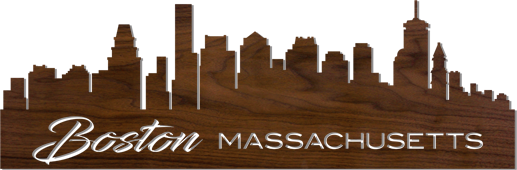 Lighted Cityscape Silhouette Wall Art Pattern-Boston