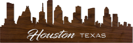 Lighted Cityscape Silhouette Wall Art Pattern-Houston