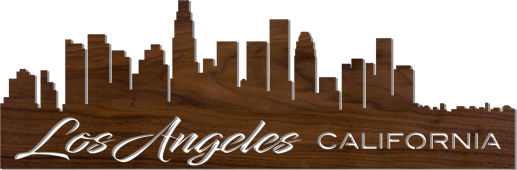 Lighted Cityscape Silhouette Wall Art Pattern-Los Angeles