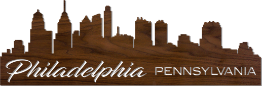 Lighted Cityscape Silhouette Wall Art Pattern-Philadelphia