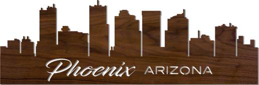 Lighted Cityscape Silhouette Wall Art Pattern-Phoenix