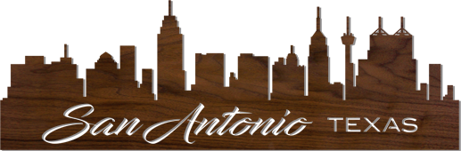 Lighted Cityscape Silhouette Wall Art Pattern-San Antonio