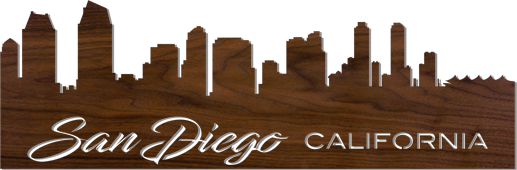 Lighted Cityscape Silhouette Wall Art Pattern-San Diego