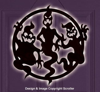 Lighted Ghostly Trio Door Decor Design Pattern - The Winfield Collection