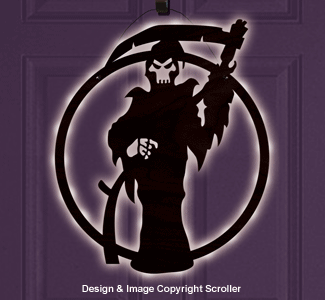 Lighted Grim Reaper Door Decor Design Pattern - The Winfield Collection