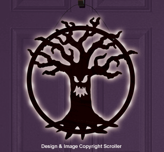 Lighted Spooky Tree Door Decor Design Pattern - The Winfield Collection
