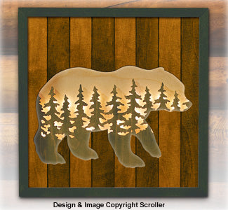 Bear Lighted Wilderness Wall Art Pattern - The Winfield Collection