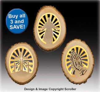 Lighted Religious Round Pattern Set (9028, 9029 & 9030SC) - The Winfield Collection