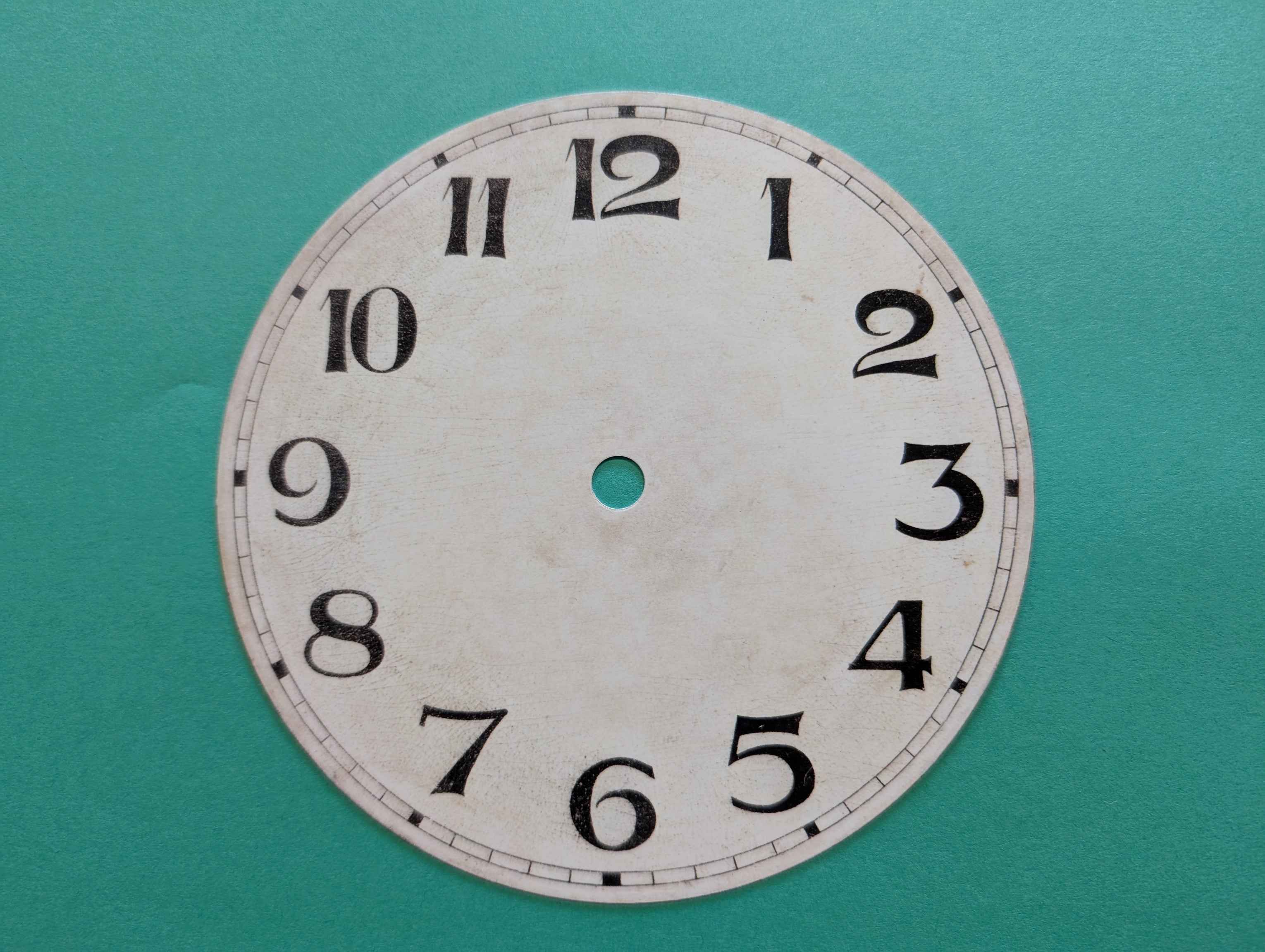 6" Antique Ivory Arabic Numeral Clock Dial