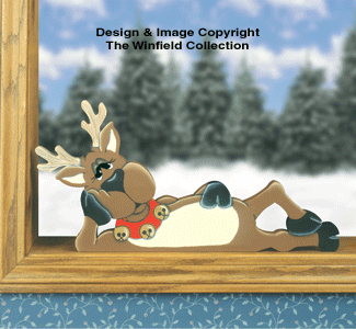 Lazy Santa & Reindeer Window Screen Pattern(F) - The Winfield Collection