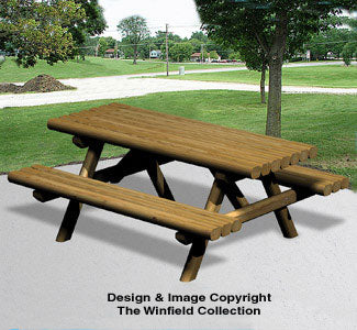 Landscape Timber Picnic Table Wood Plan - The Winfield Collection