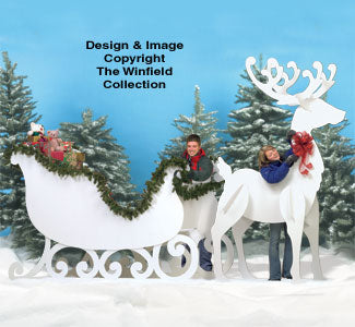 GIGANTIC Reindeer & Sleigh Woodcraft Pattern Set (WC39 & 40) - The Winfield Collection