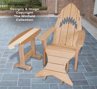 Adirondack Shark Chair & Surfboard Table Plans (W2088 & 2089) - The Winfield Collection