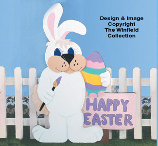 Rabbit with Happy Easter Sign - The Winfield Collection