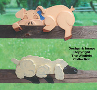 Pig & Lamb Rail Pets Pattern - The Winfield Collection