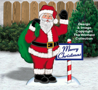Action Waving Santa Woodcrafting Pattern - The Winfield Collection